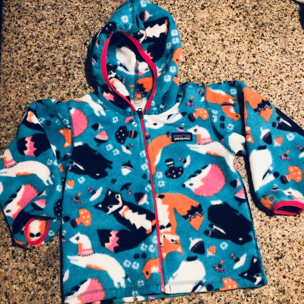Patagonia Fox Print Synchilla Fleece - Girls - 3T